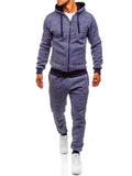 ZOGAA Plus Size Mens Sports Suit Casual Solid Streetwear Men Tracksuit 2 Piece Set Pants and Tops Gym Jogger Track Suit for Men