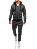 ZOGAA Plus Size Mens Sports Suit Casual Solid Streetwear Men Tracksuit 2 Piece Set Pants and Tops Gym Jogger Track Suit for Men