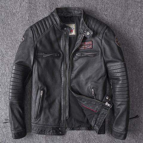 Men's Winter Real Genuine Leather Jackets Motorcycle Flight Pilot Bomber Jackets For Men Natural Leather Male Aviator Coats 2019