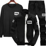 NIGRITY 2019 Mens 2/3-piece-set Sweatshirt+jacket+Pant Sports Wear Track Suit Gyms Pants Casual Men's Sports Suit Fitness sets